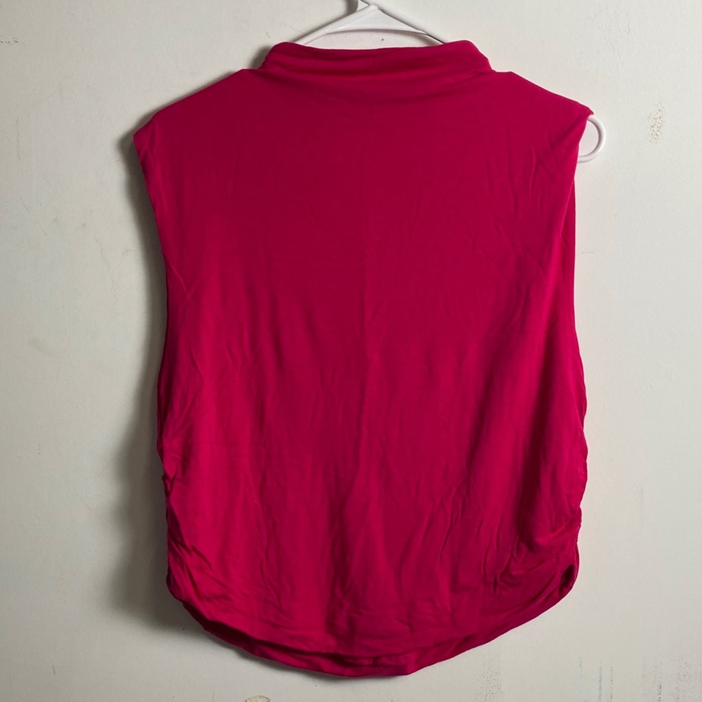a new day Sleeveless Mock Neck Muscle Tee - Fuchsia Pink - Picture 3 of 4